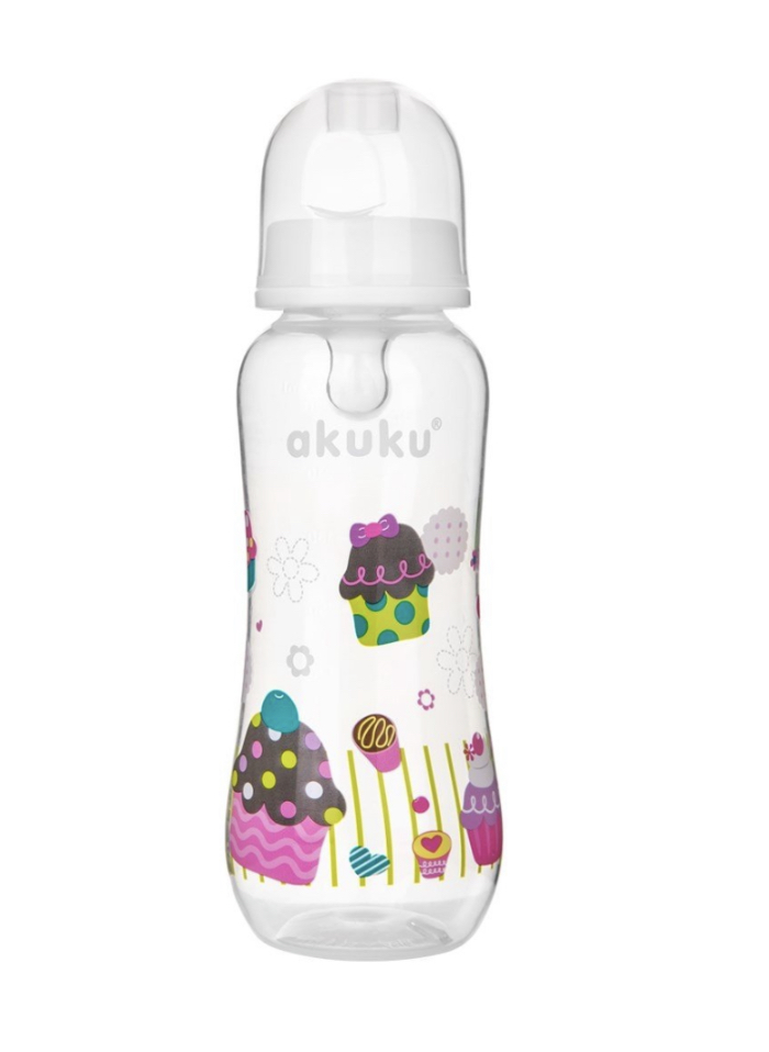 Akuku Láhev s obrázkem bílá 250 ml