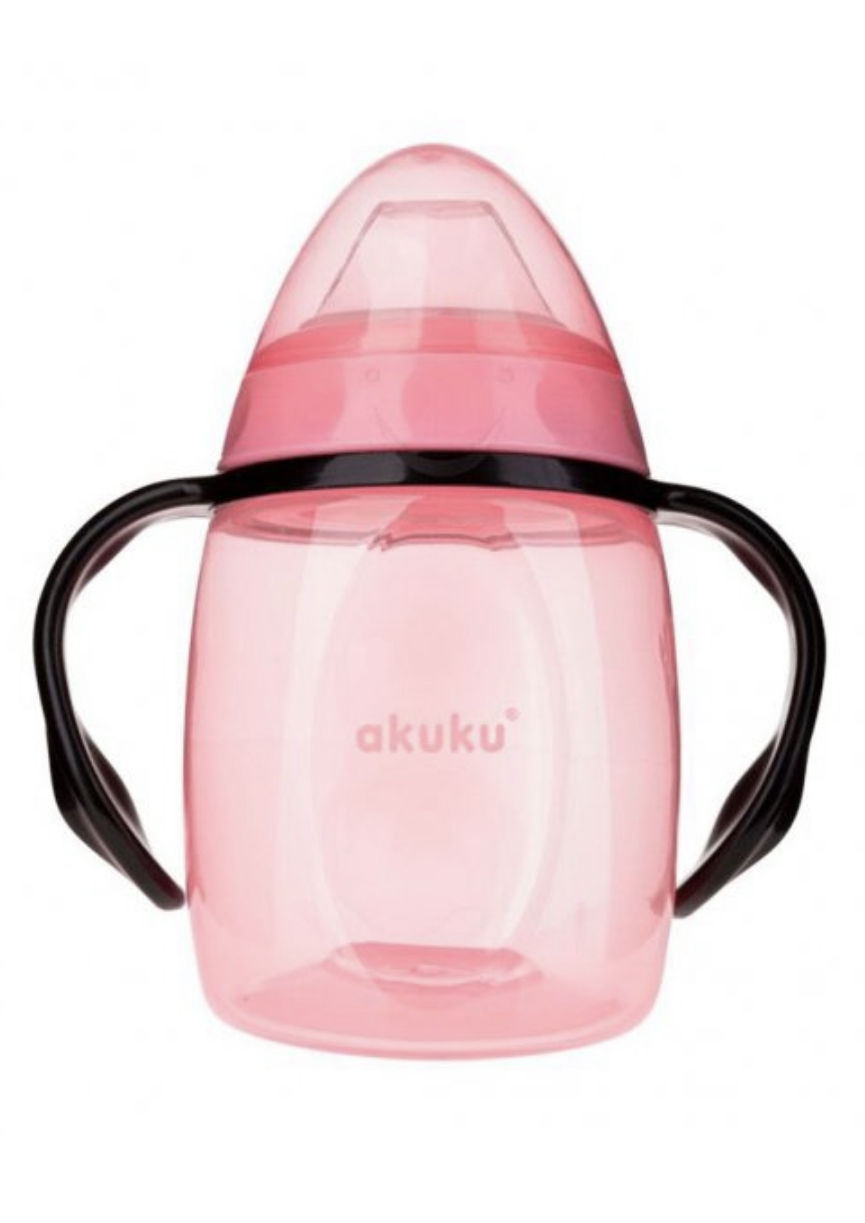 Akuku Hrníček nakloněný se silikonovým náustkem Akuku 280ml růžový