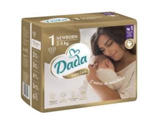 DADA Extra Care, jednorázové pleny, vel.:1, 2-5kg 23ks