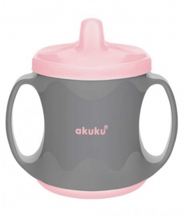 Akuku Barevný kouzelný hrníček Akuku 200 ml šedo-růžový