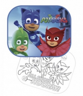 SLUNEČNÍ CLONA DO AUTA MODRÁ PJ MASKS 2 KS VELIKOST 44 X 36 CM