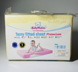 Baby Matex FROTÉ prostěradlo s gumkou 120x60cm žluté 