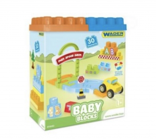 KOSTKY BABY BLOCKS WADER, 30 DÍLKŮ