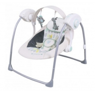 Baby Mix přenosná elektronická houpačka v bledé barvě